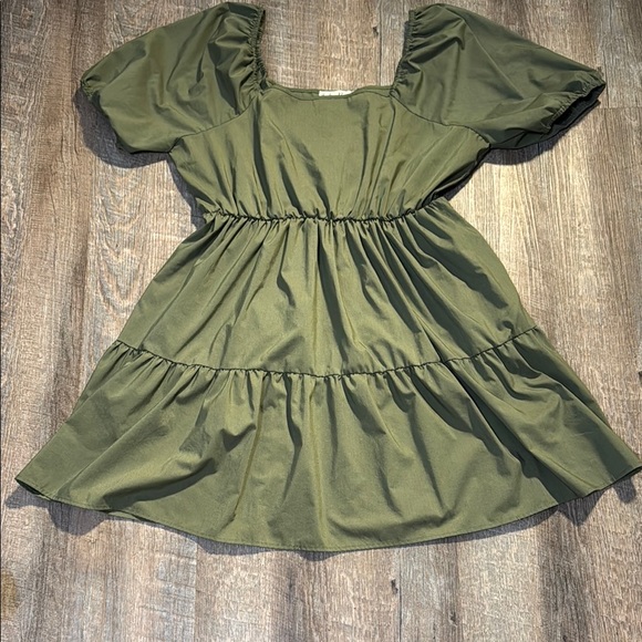 indigo Rose Dresses & Skirts - Elegant Olive Midi Dress